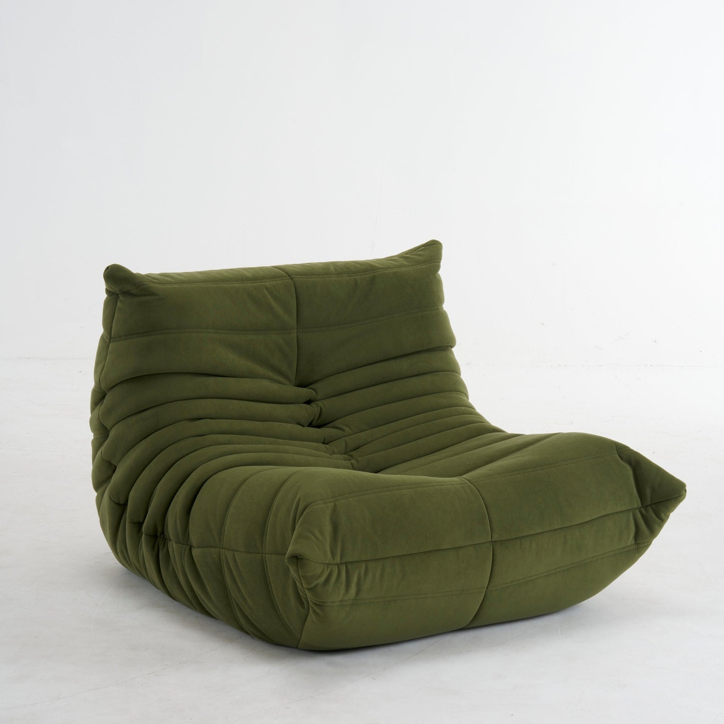 Fauteuil Lounge Velours Plissé "Olympe" | Assise Basse