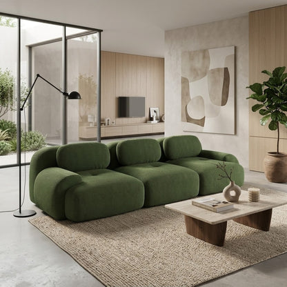 Canapé 3 Places droit en Velours Côtelé – Design Modulable et Confort