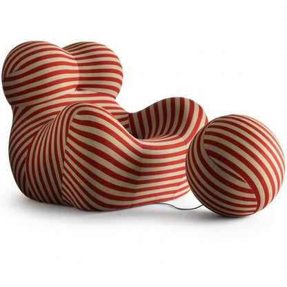 Fauteuil Design Organique avec Pouf — Pièce de Designer Premium