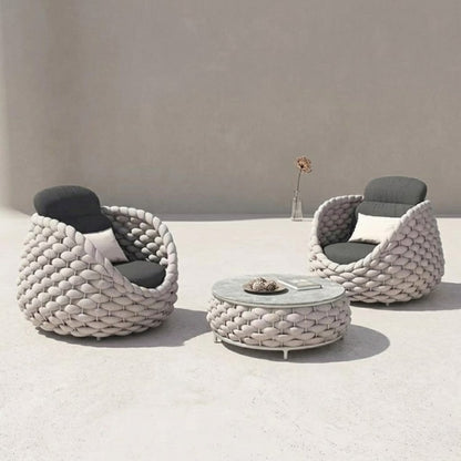 Ensemble Salon de Jardin Rotin Tressé 5 Places | Mobilier Extérieur Premium
