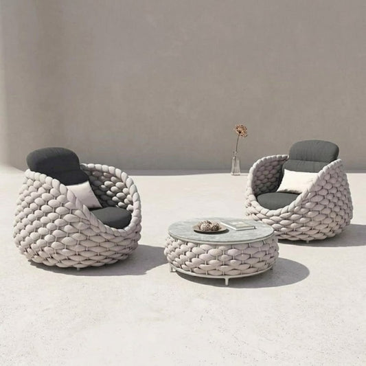 Ensemble Salon de Jardin Rotin Tressé 5 Places | Mobilier Extérieur Premium