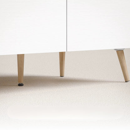 Table Basse Scandinave Blanc et Bois Chêne - 2 Tiroirs de Rangement