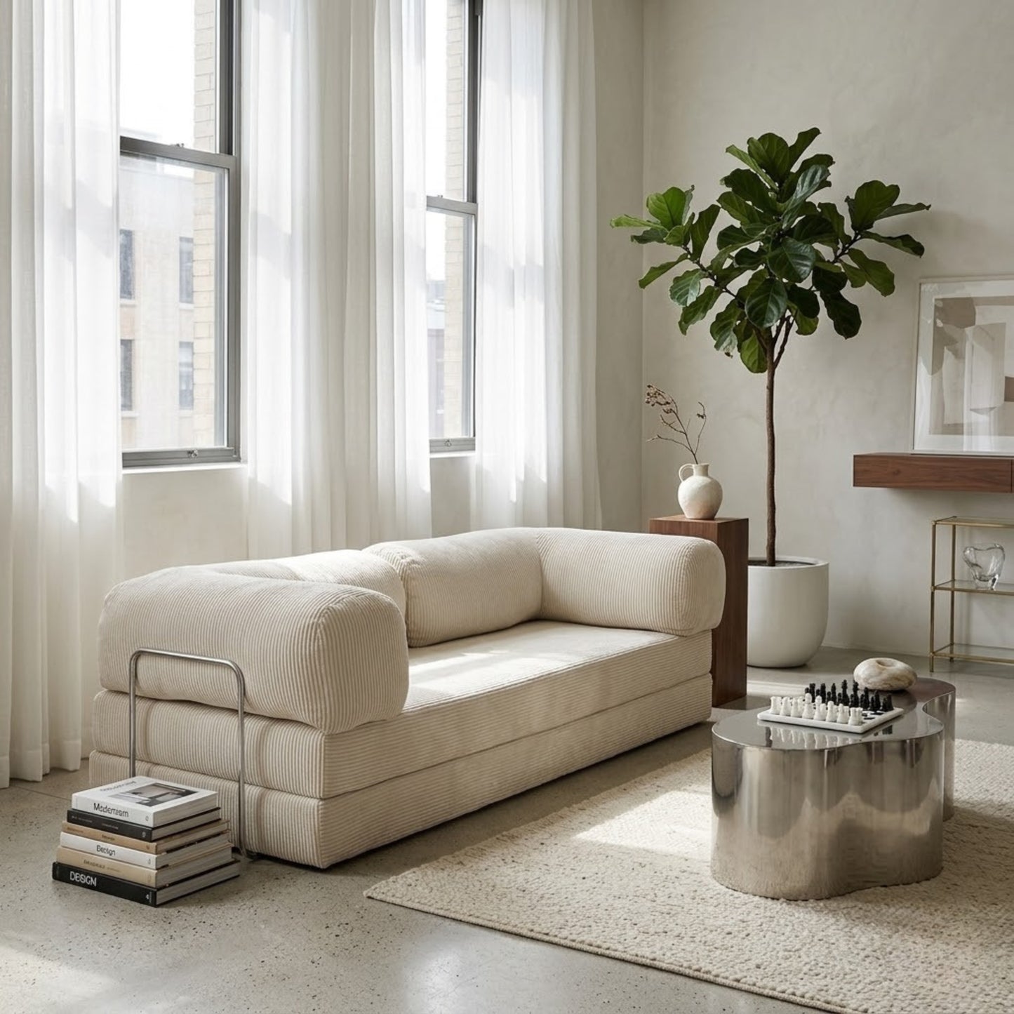 Canapé Modulable Convertible en Velours Côtelé – Design Contemporain & Confort Premium