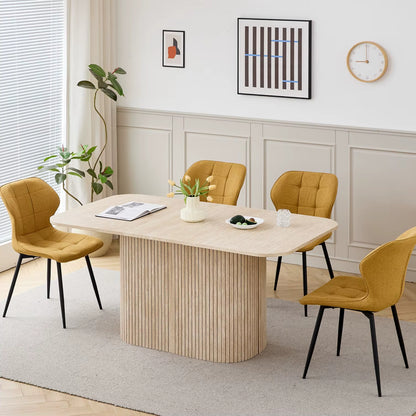 Table à Manger Design Scandinave Finition Bois - Pied Central (160 cm)
