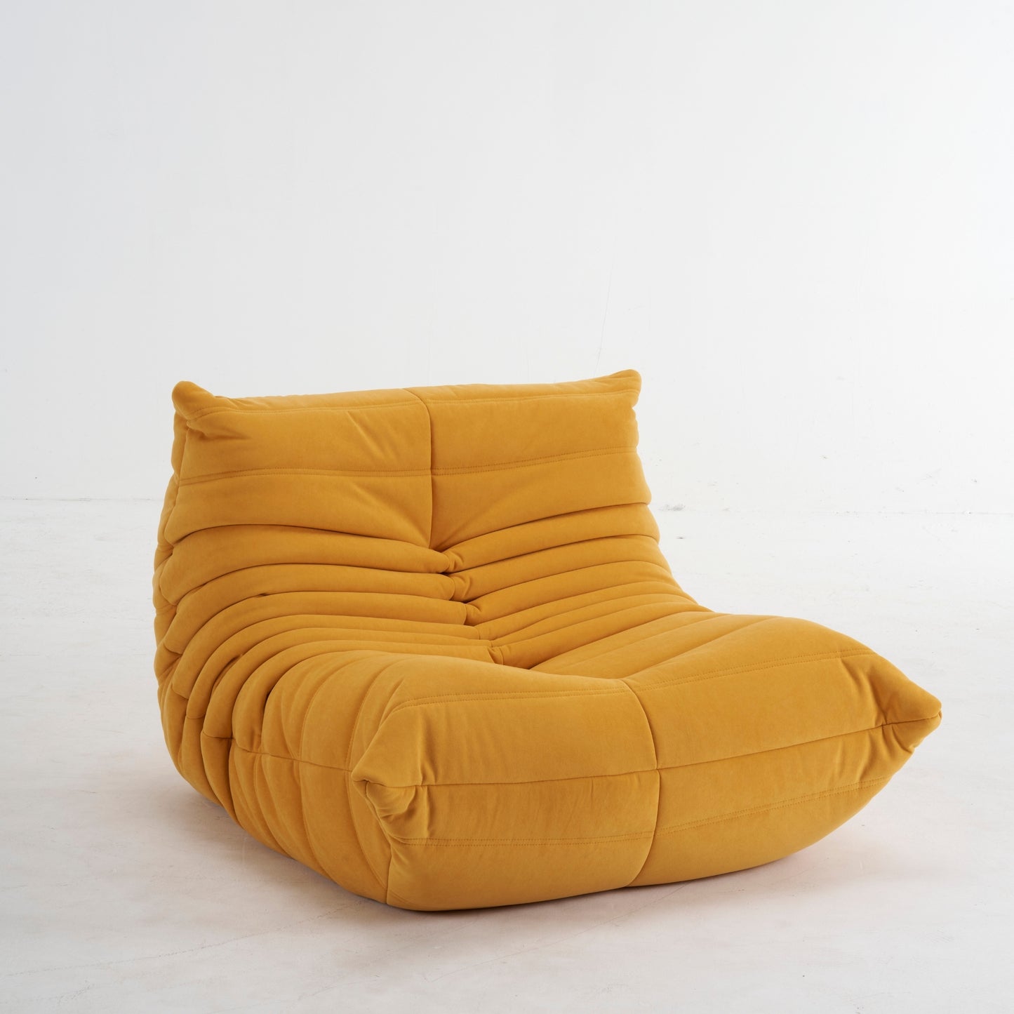 Fauteuil Lounge Velours Plissé "Olympe" | Assise Basse
