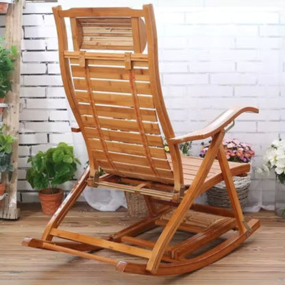 Chaise à Bascule pliante en Bambou Naturel | Chaise de jardin inclinable