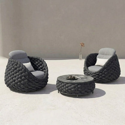 Ensemble Salon de Jardin Rotin Tressé 5 Places | Mobilier Extérieur Premium