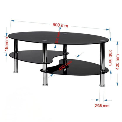 Table Basse Ovale en Verre | Table basse design en Verre