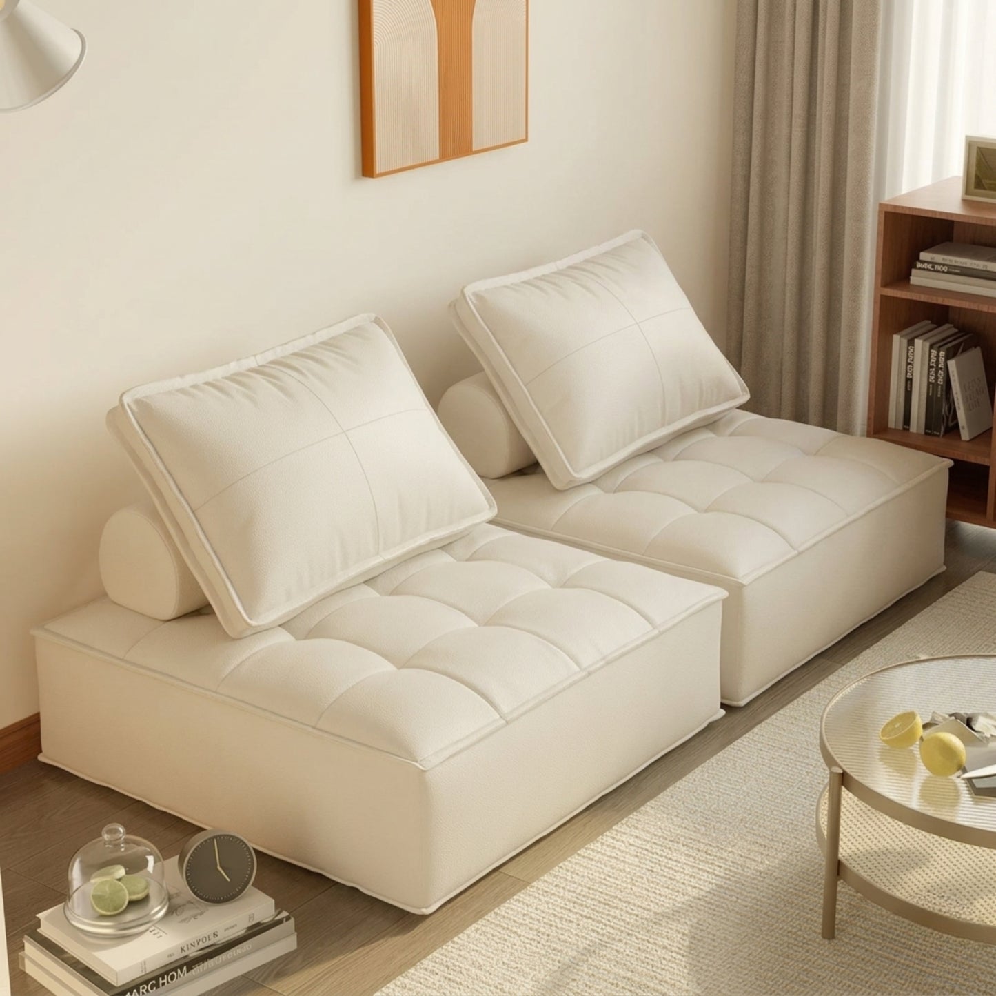 Fauteuil Paresseux Lounge en Cuir | Assise Basse