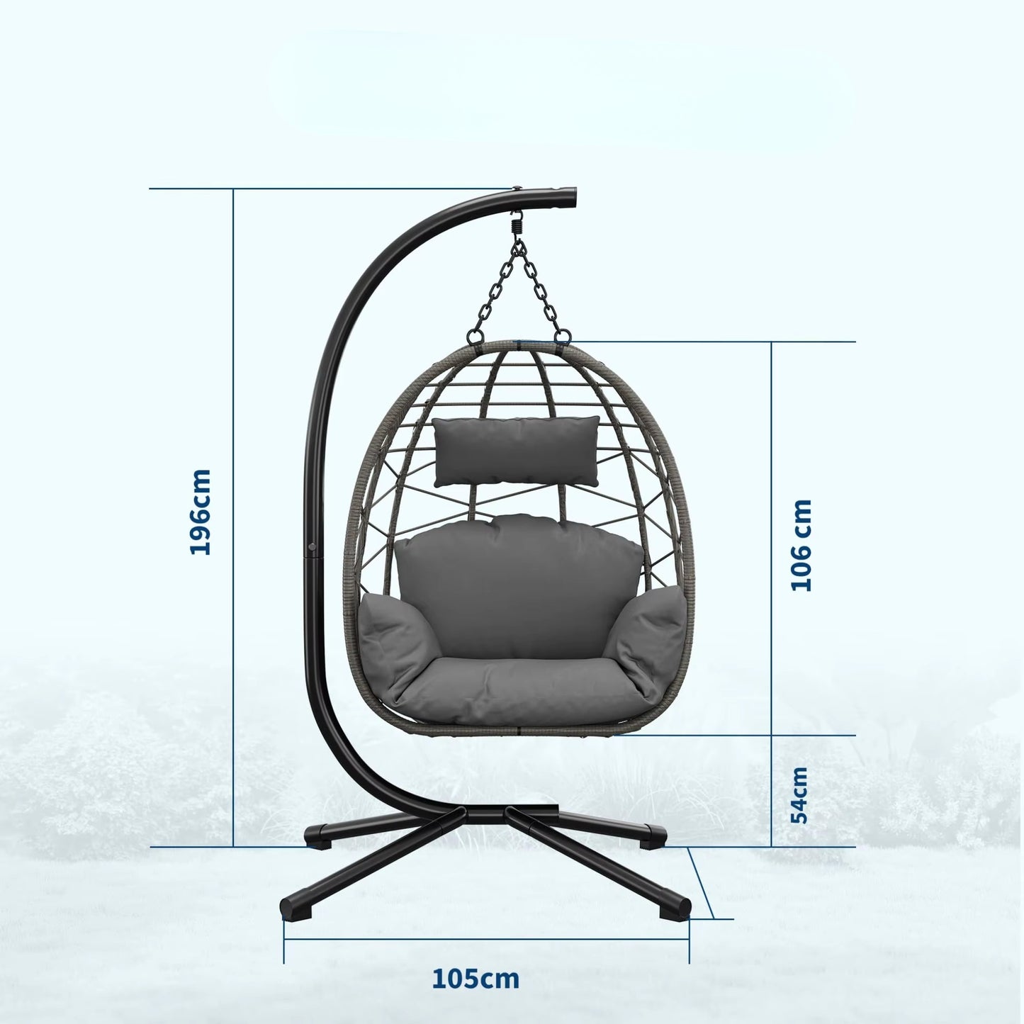 Fauteuil suspendu oeuf avec Support et Housse de Protection - Fauteuil de jardin