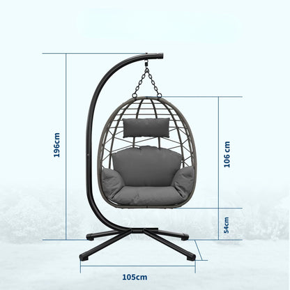 Fauteuil suspendu oeuf avec Support et Housse de Protection - Fauteuil de jardin