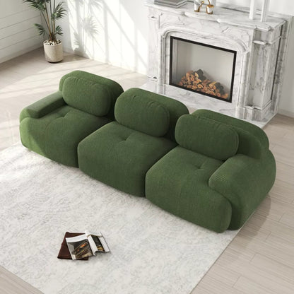 Canapé 3 Places droit en Velours Côtelé – Design Modulable et Confort