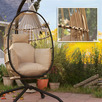Fauteuil Oeuf suspendu confort premium | Porte-gobelet intégré