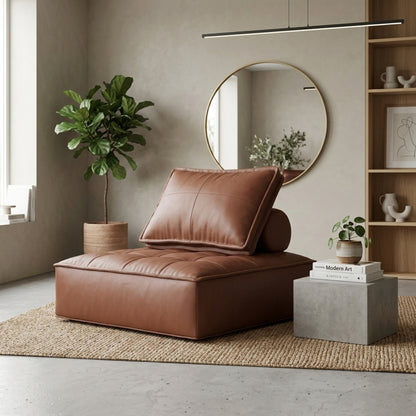Fauteuil Paresseux Lounge en Cuir | Assise Basse