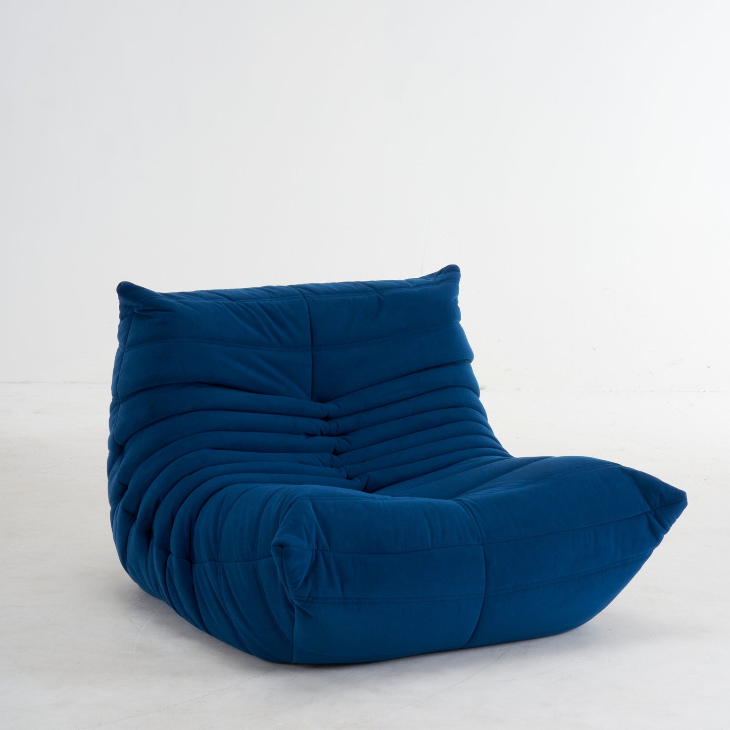 Fauteuil Lounge Velours Plissé "Olympe" | Assise Basse