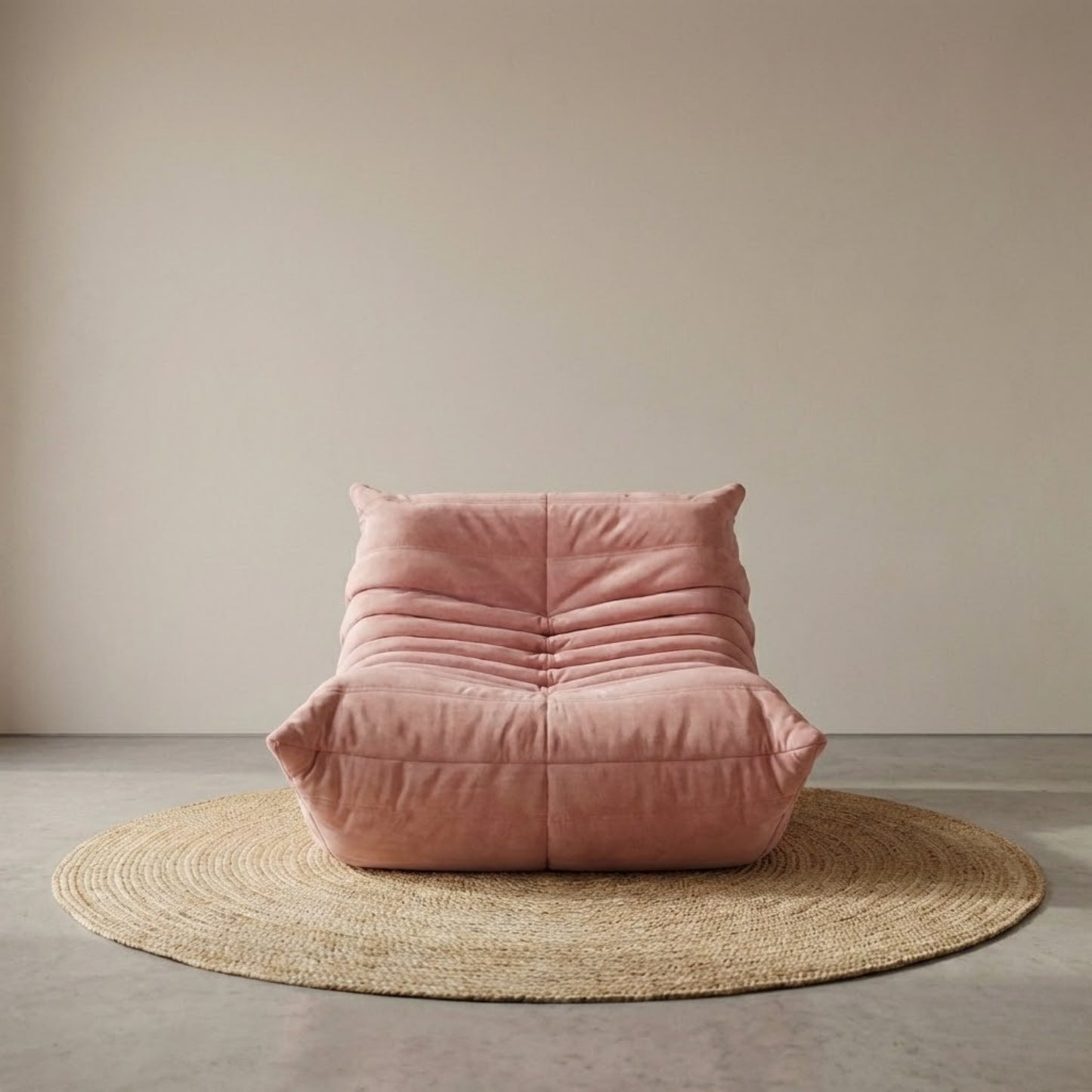 Fauteuil Lounge Velours Plissé "Olympe" | Assise Basse