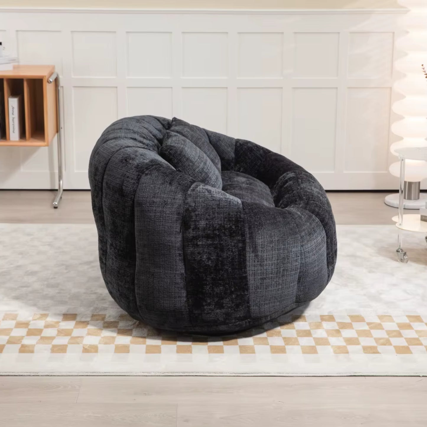 Canapé Pouf de Sol 2 Places en Tissu Chenille – Design Lounge