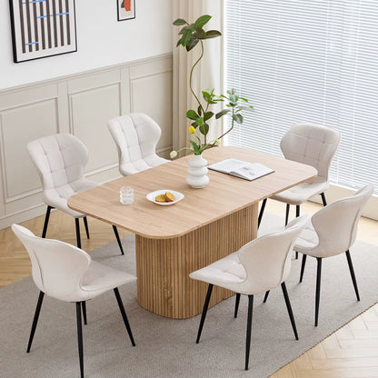 Table à Manger Design Scandinave Finition Bois - Pied Central (160 cm)