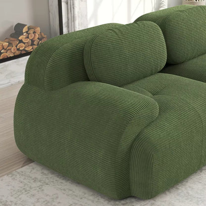Canapé 3 Places droit en Velours Côtelé – Design Modulable et Confort