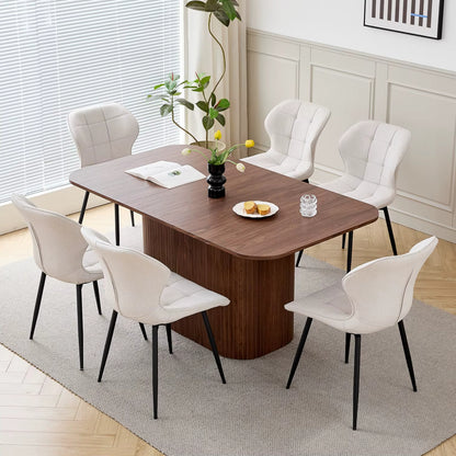 Table à Manger Design Scandinave Finition Bois - Pied Central (160 cm)