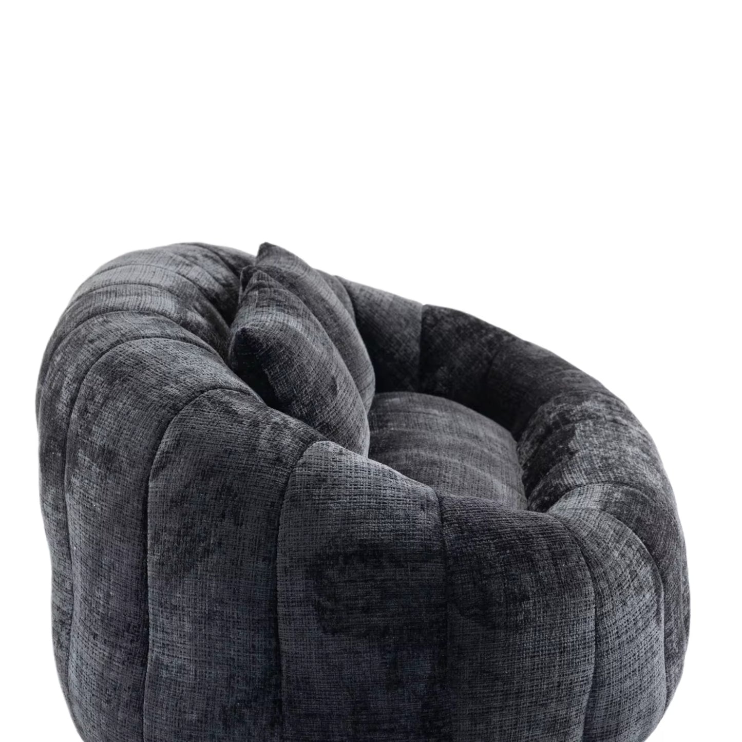 Canapé Pouf de Sol 2 Places en Tissu Chenille – Design Lounge