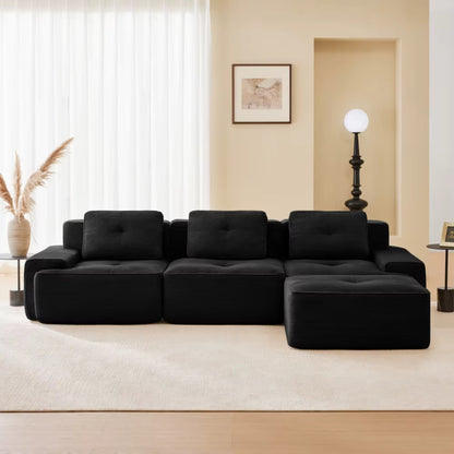 Canapé d'Angle Modulable | Canapé en Velours 3 Places