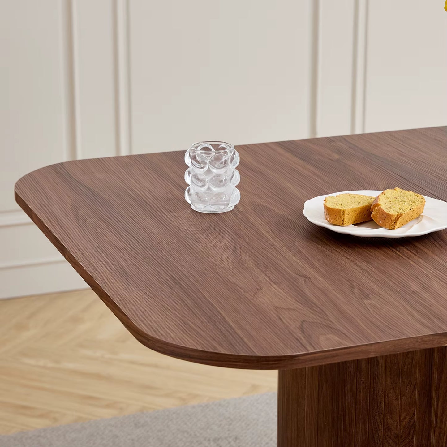 Table à Manger Design Scandinave Finition Bois - Pied Central (160 cm)