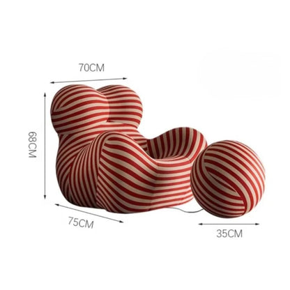 Fauteuil Design Organique avec Pouf — Pièce de Designer Premium