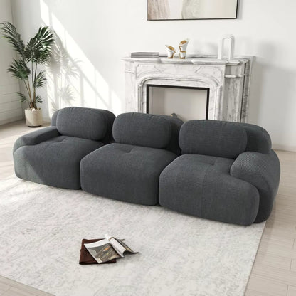 Canapé 3 Places droit en Velours Côtelé – Design Modulable et Confort