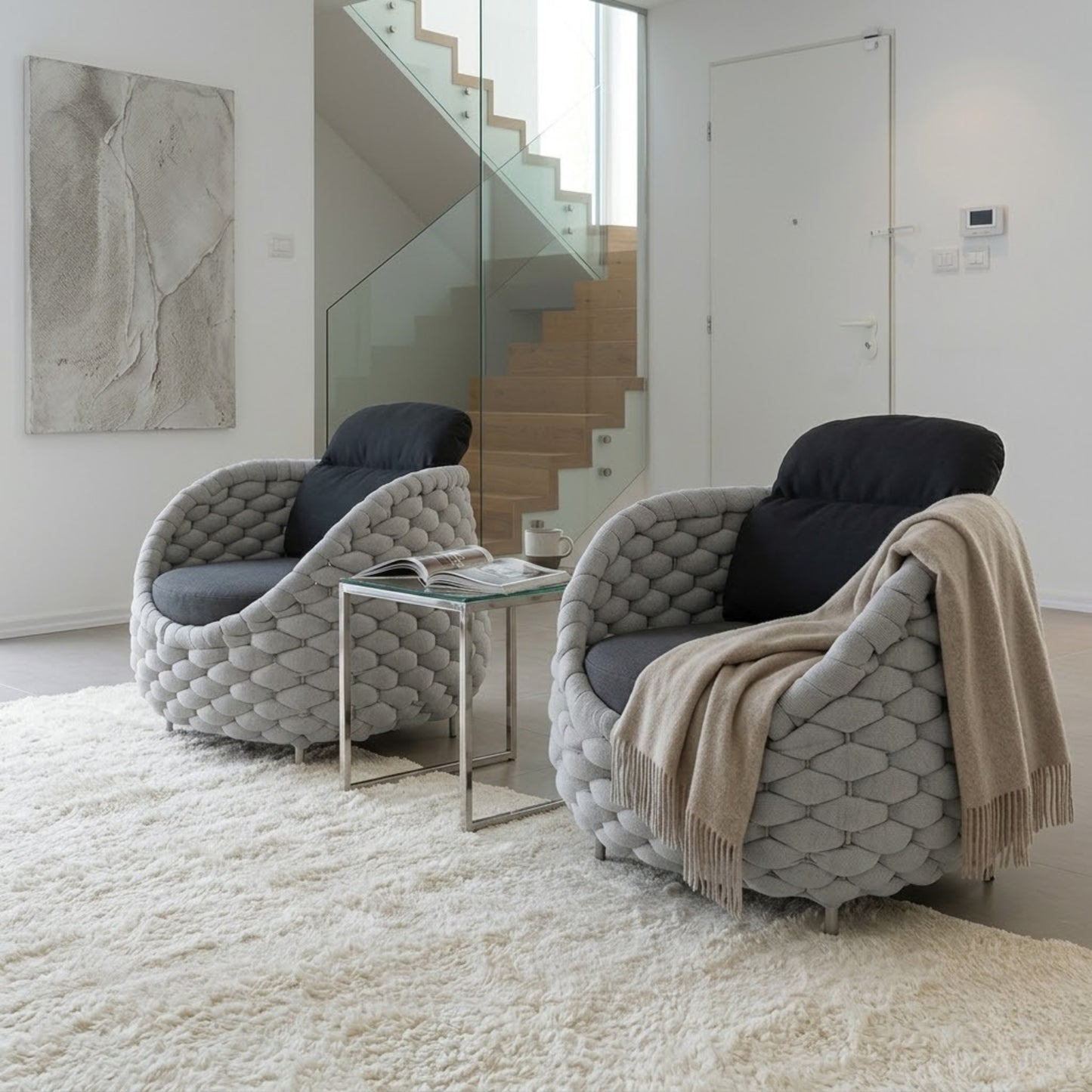 Ensemble Salon de Jardin Rotin Tressé 5 Places | Mobilier Extérieur Premium