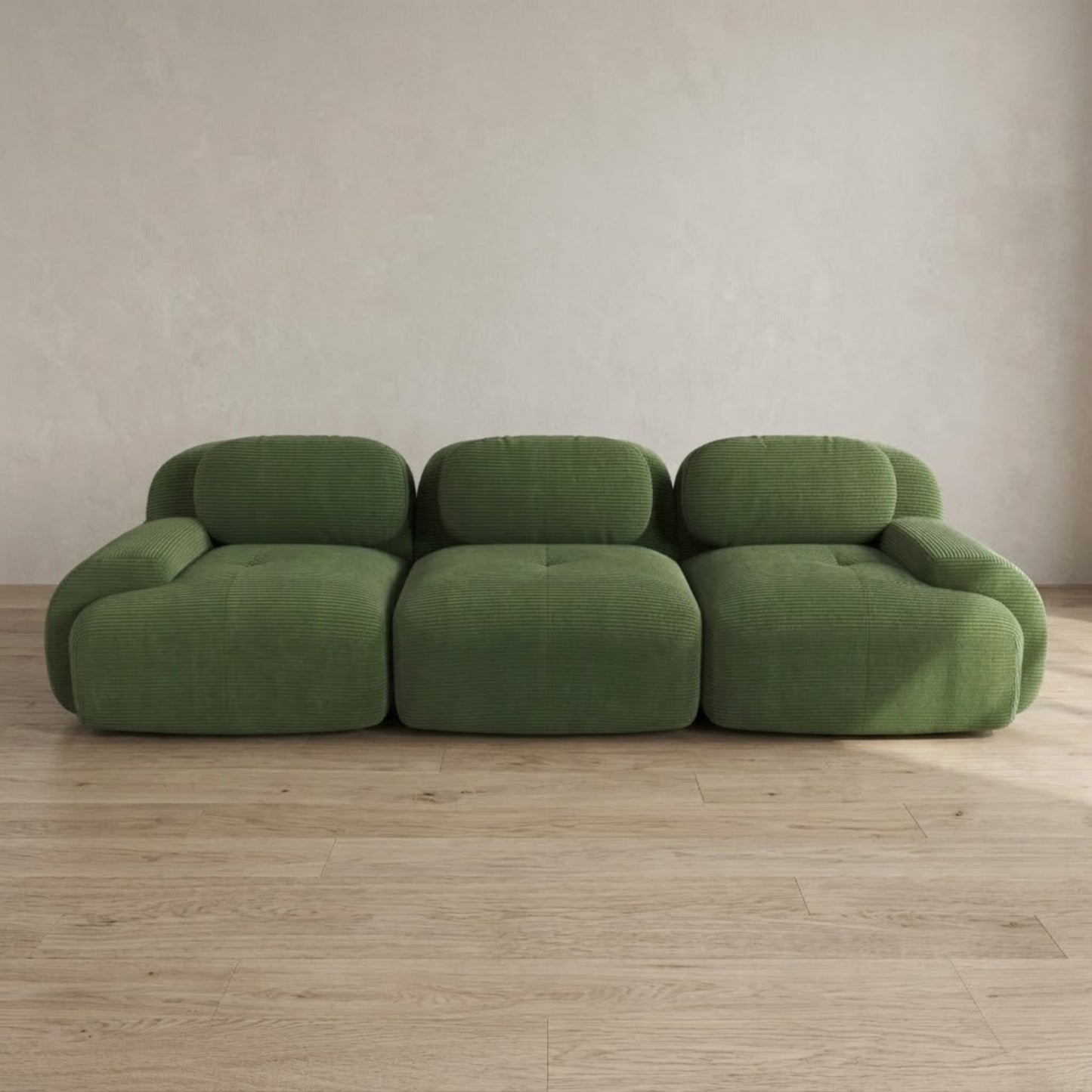 Canapé 3 Places droit en Velours Côtelé – Design Modulable et Confort
