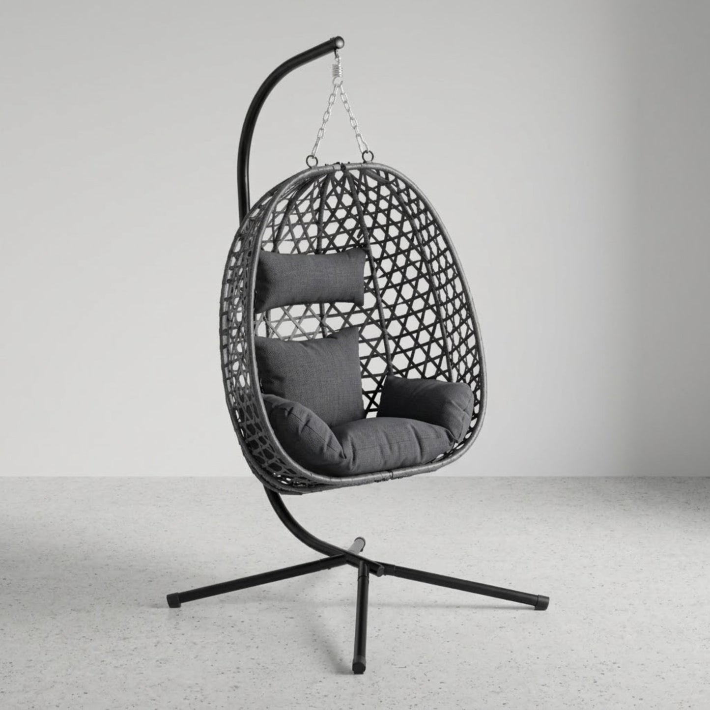 Fauteuil Suspendu Jardin - Chaise Oeuf en Rotin et Acier Galvanisé