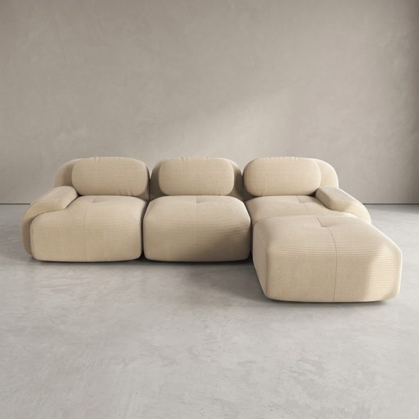 Canapé d'Angle Modulable en Velours Côtelé - Design Contemporain