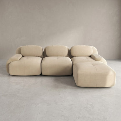 Canapé d'Angle Modulable en Velours Côtelé - Design Contemporain