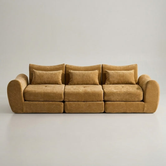 Canapé Modulable 3 Places en Tissu Chenille – Design Minimaliste & Modulable