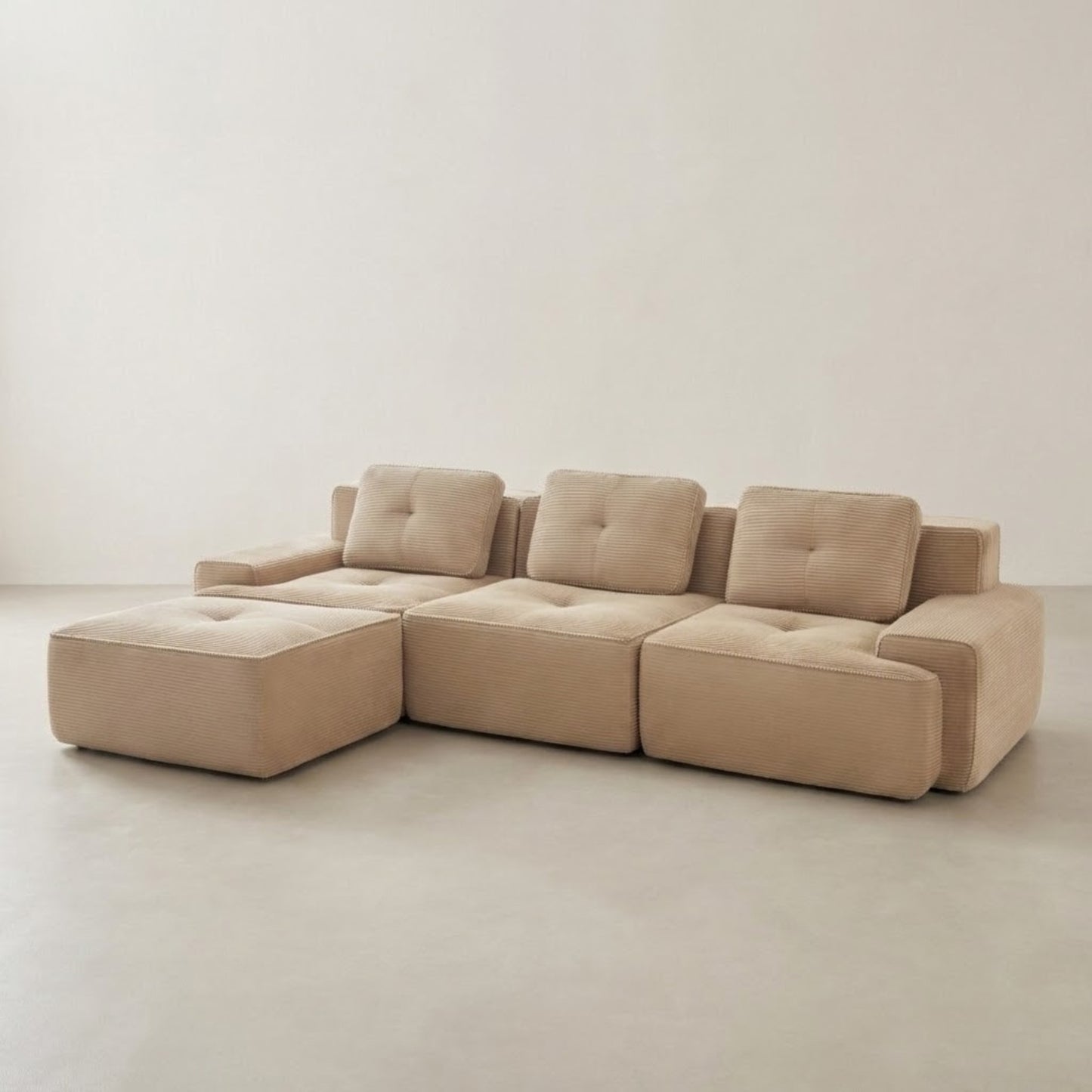 Canapé d'Angle Modulable | Canapé en Velours 3 Places