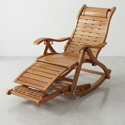 Chaise à Bascule pliante en Bambou Naturel | Chaise de jardin inclinable
