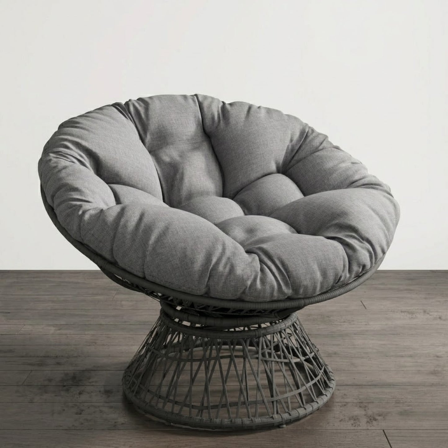 Fauteuil Papasan Pivotant 360° Premium | Rotin et Acier - Coussin Moelleux