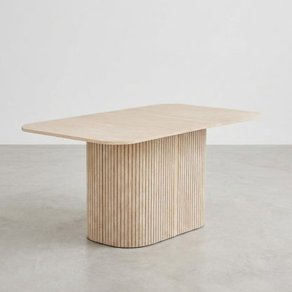 Table à Manger Design Scandinave Finition Bois - Pied Central (160 cm)