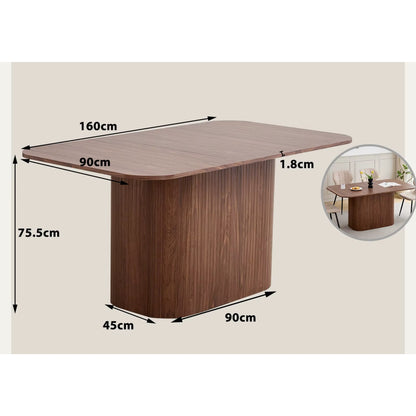 Table à Manger Design Scandinave Finition Bois - Pied Central (160 cm)