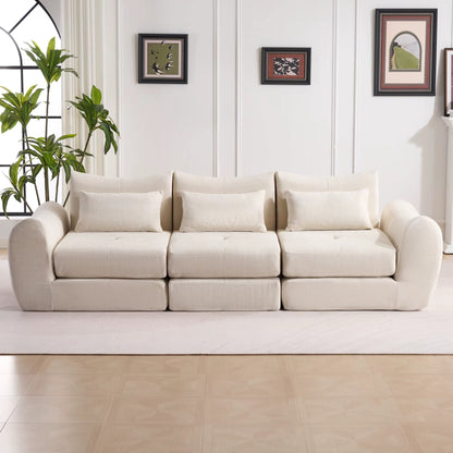 Canapé Modulable 3 Places en Tissu Chenille – Design Minimaliste & Modulable