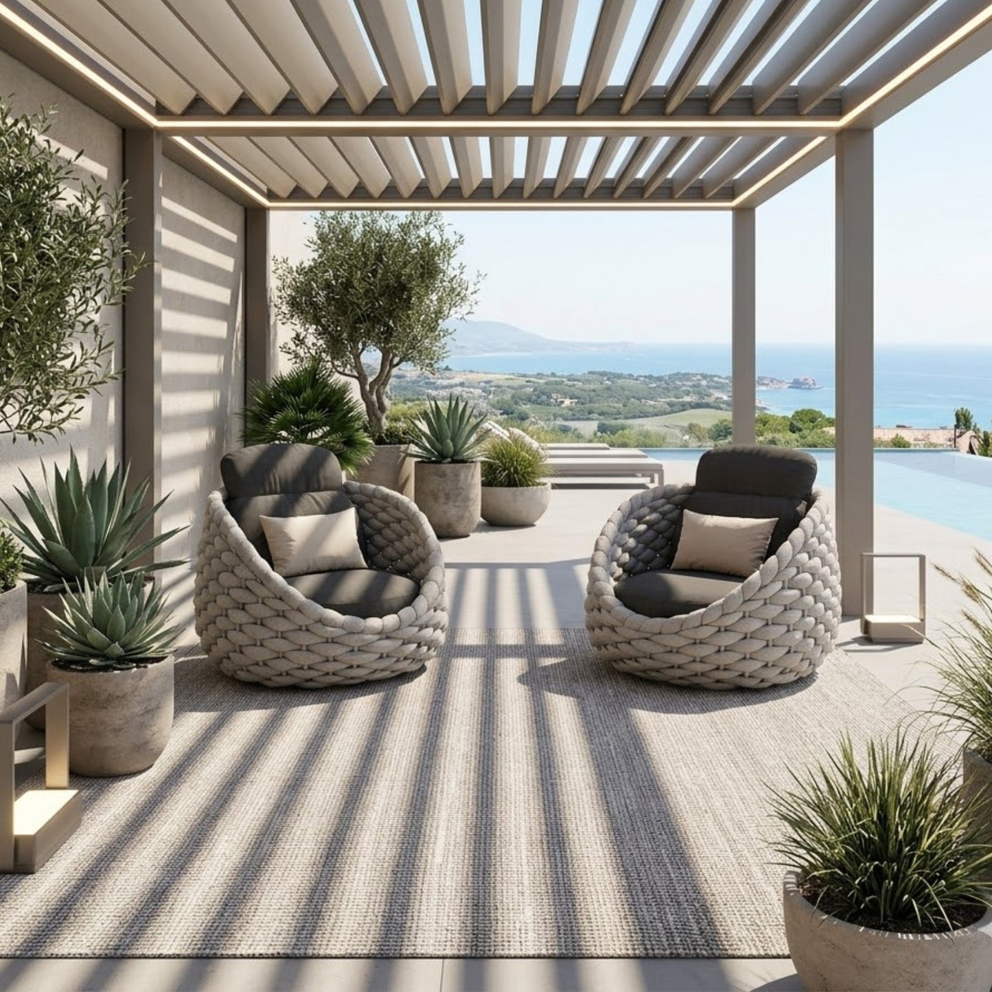 Fauteuil de Jardin Rotin Tressé | Fauteuil Extérieur Design Premium