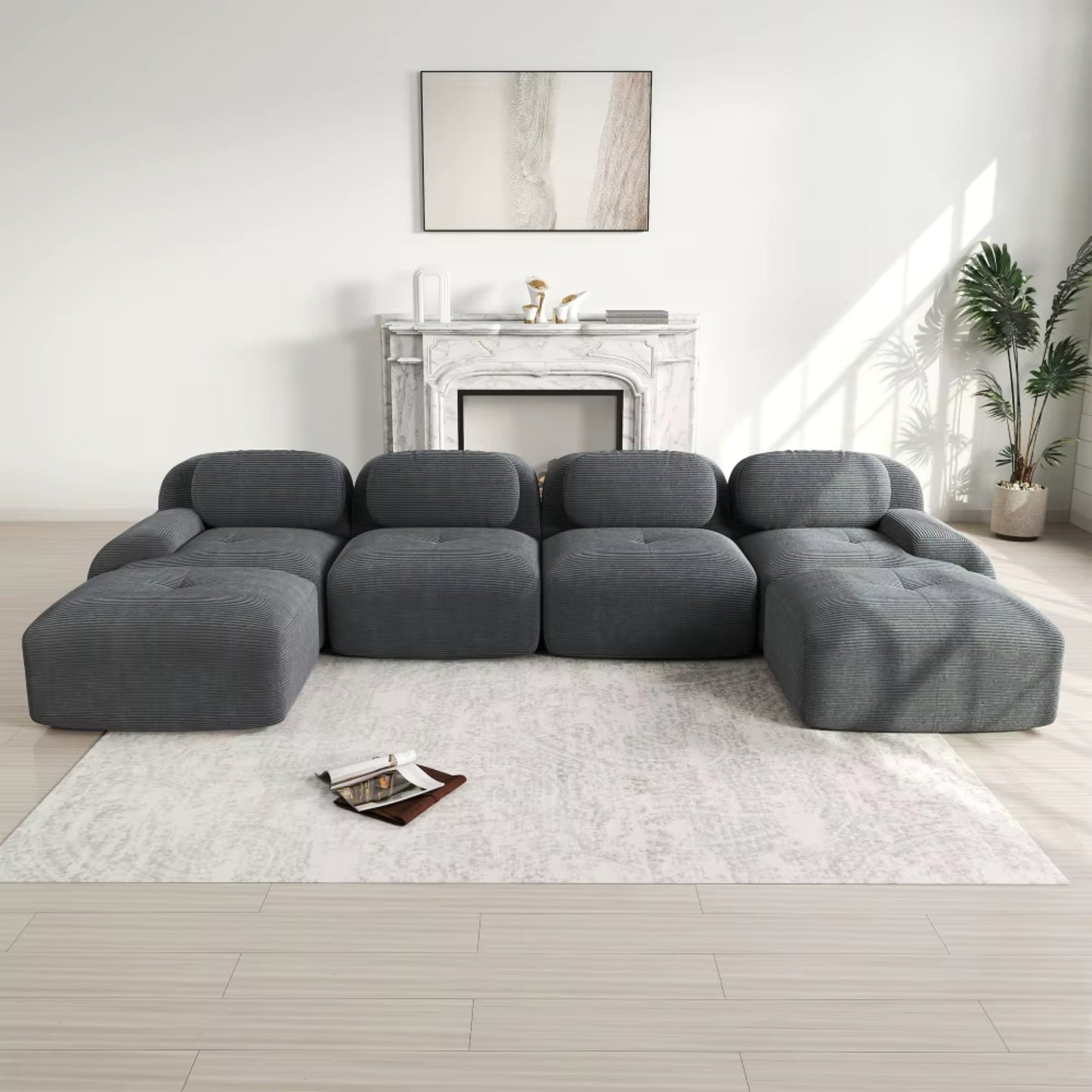 Canapé en U en Modulable et Ergonomique | Grand canapé panoramique