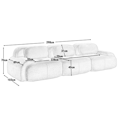 Canapé 3 Places droit en Velours Côtelé – Design Modulable et Confort