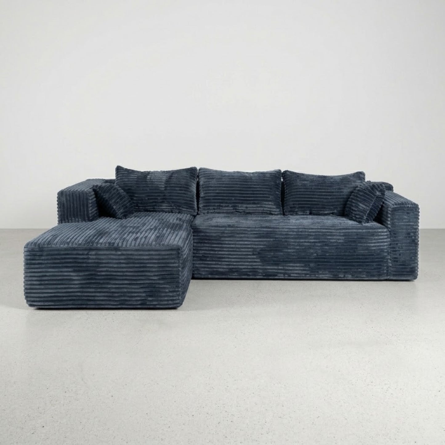 Canapé d'Angle 3 Places en Velours Bleu – Modulable et Design