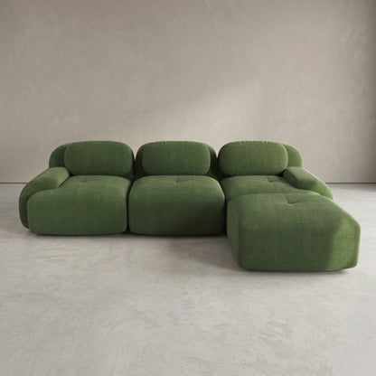 Canapé d'Angle Modulable en Velours Côtelé - Design Contemporain