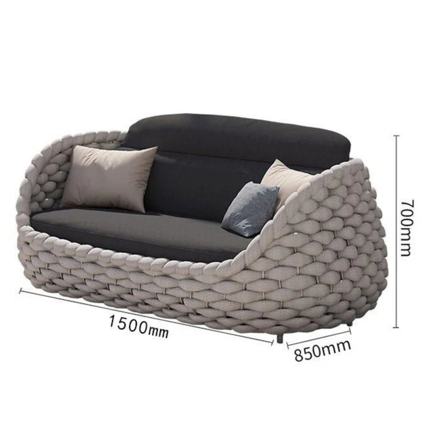 Ensemble Salon de Jardin Rotin Tressé 5 Places | Mobilier Extérieur Premium