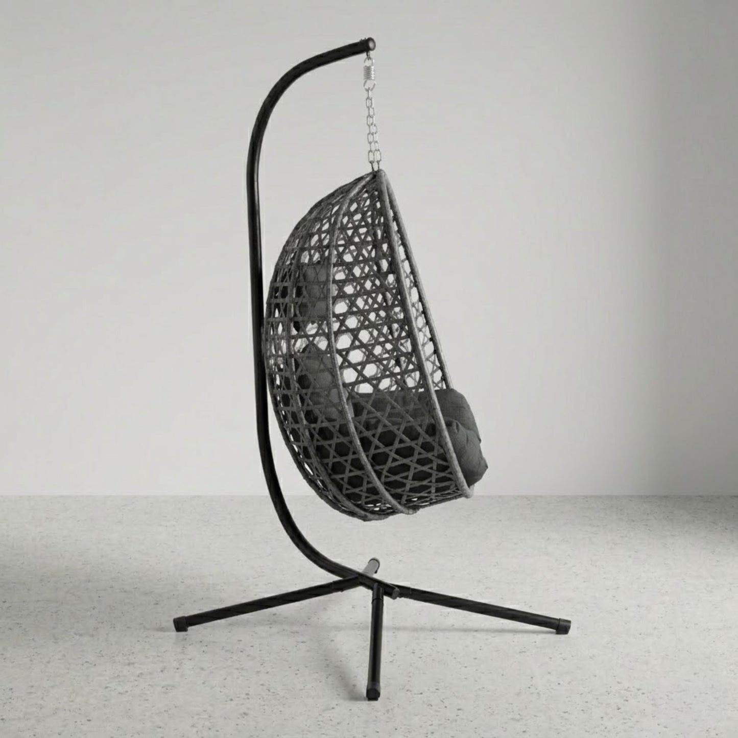 Fauteuil Suspendu Jardin - Chaise Oeuf en Rotin et Acier Galvanisé