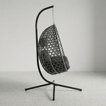 Fauteuil Suspendu Jardin - Chaise Oeuf en Rotin et Acier Galvanisé