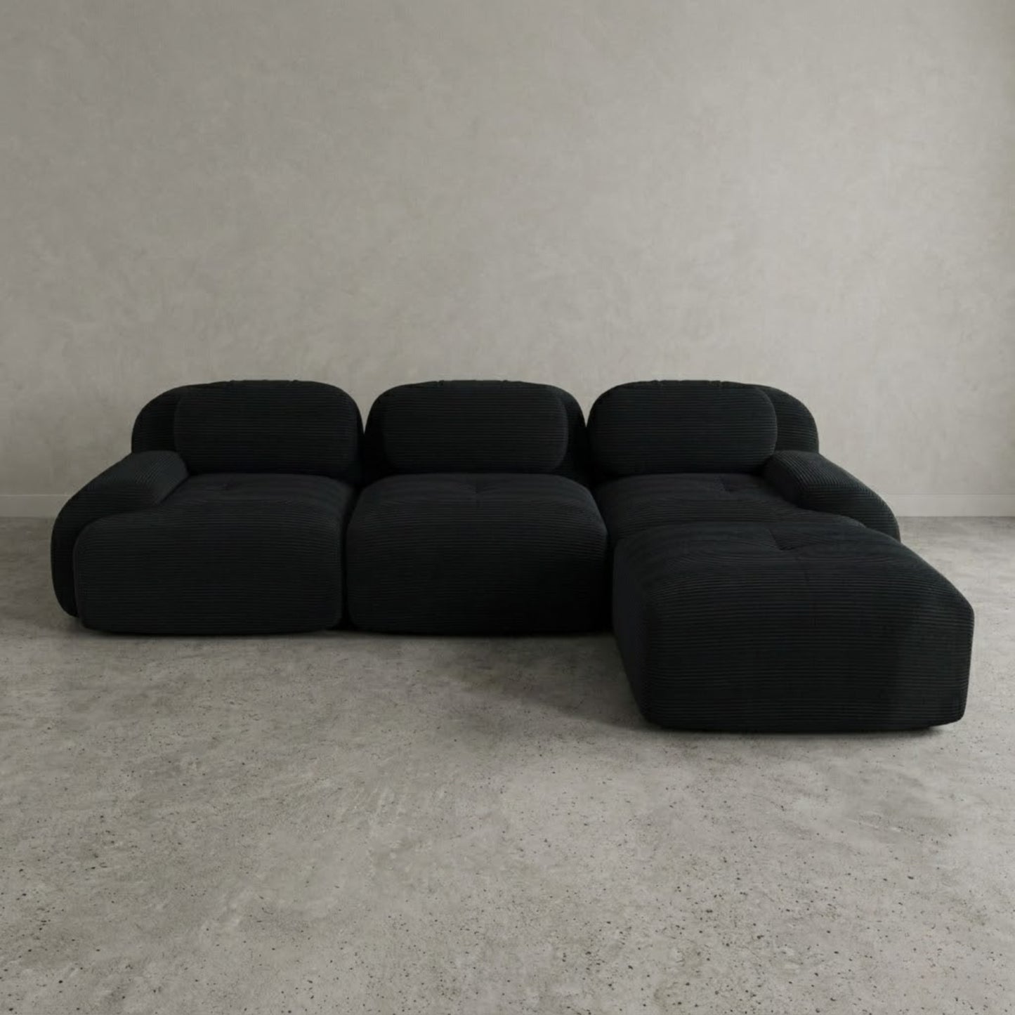 Canapé d'Angle Modulable en Velours Côtelé - Design Contemporain